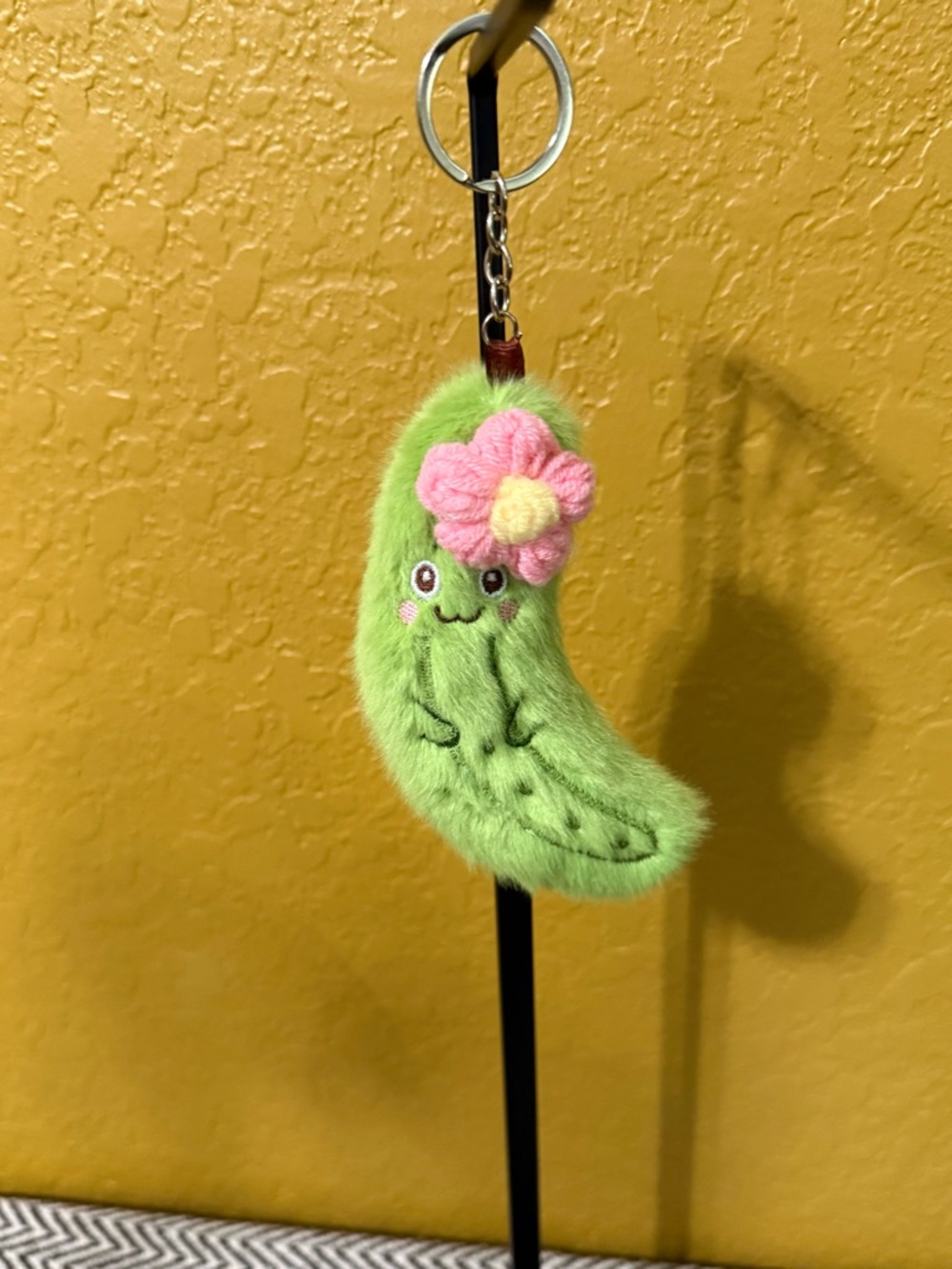 Plush Pickle Bag Charm - Cute & Fuzzy - Choice of Color - Picture 5 of 7